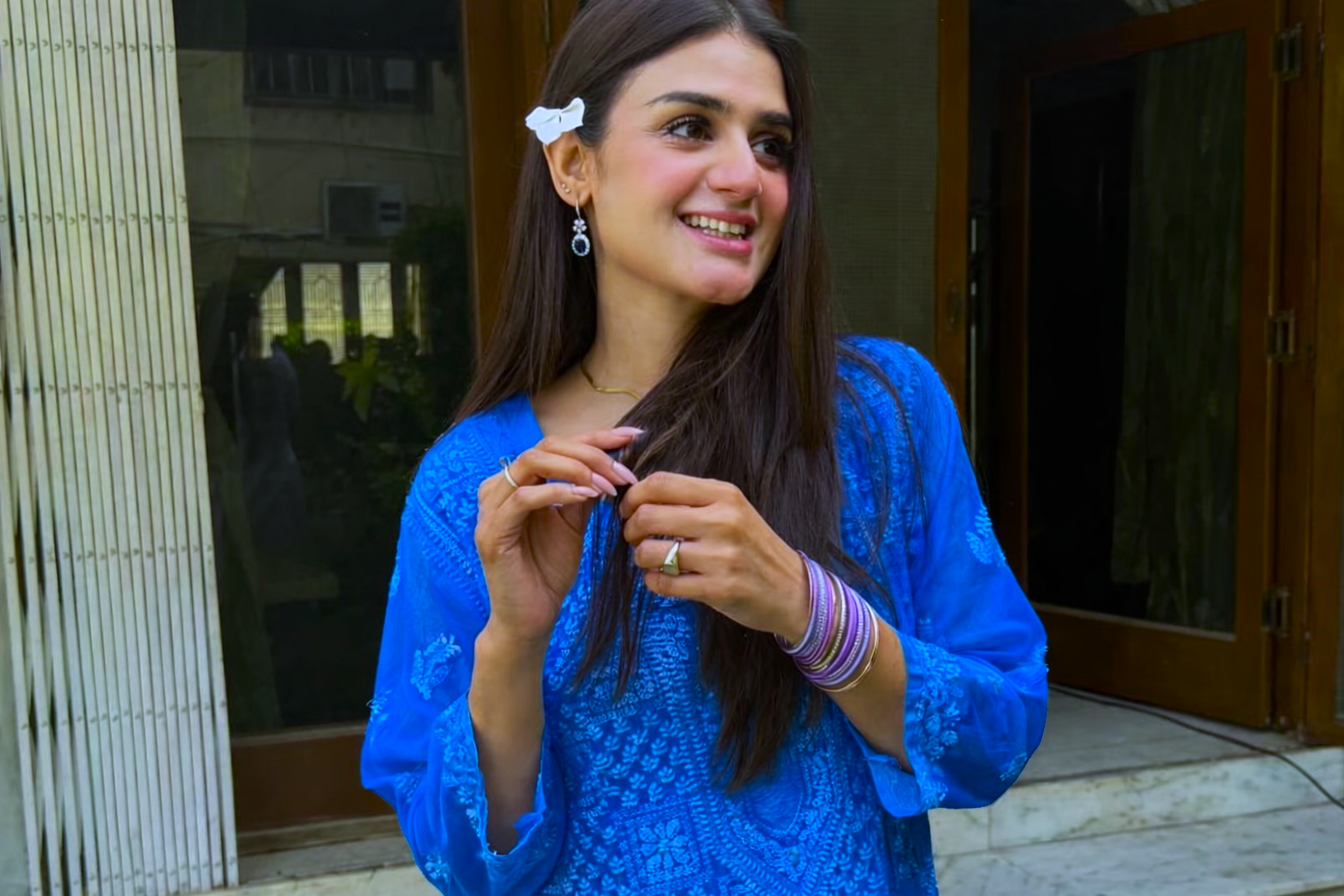 Pakistani actress smiling