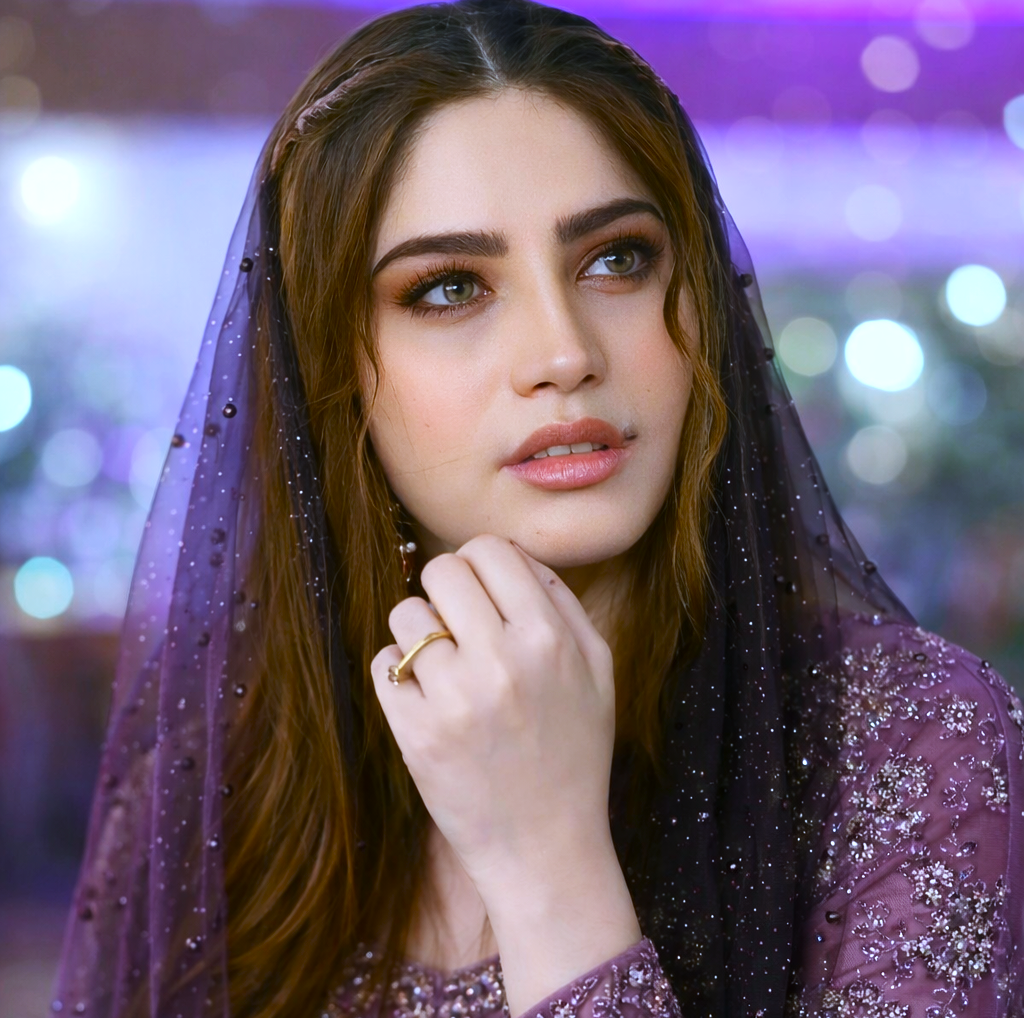 Actress performing emotional scene