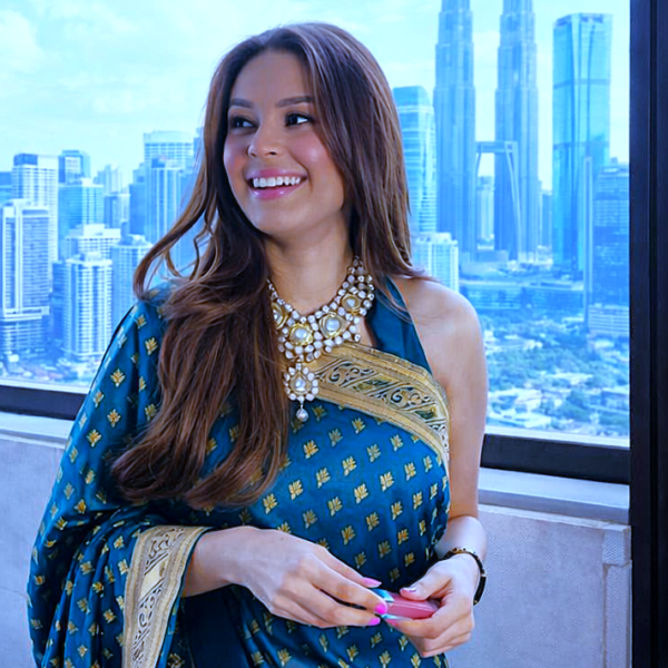 Television actress smiling naturally