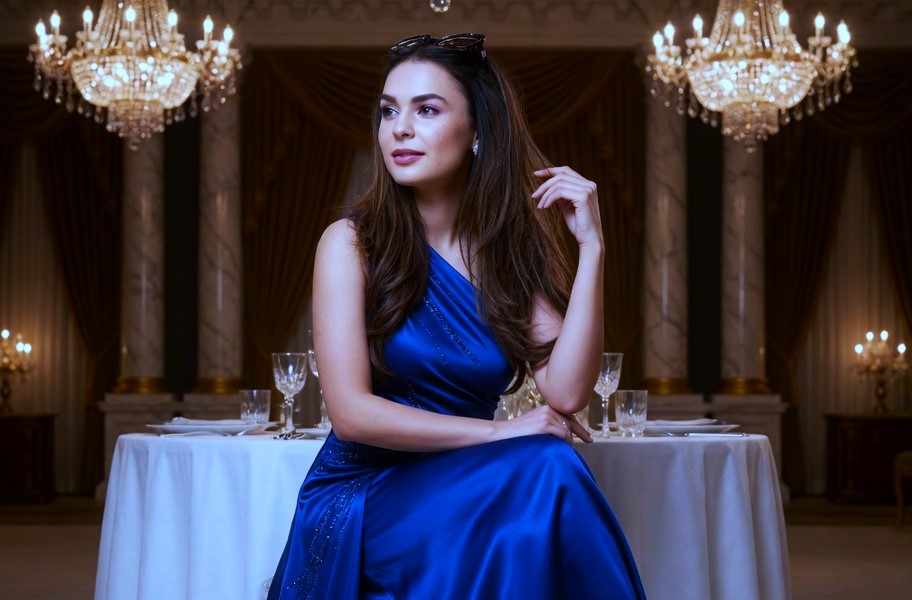 Actress posing for camera