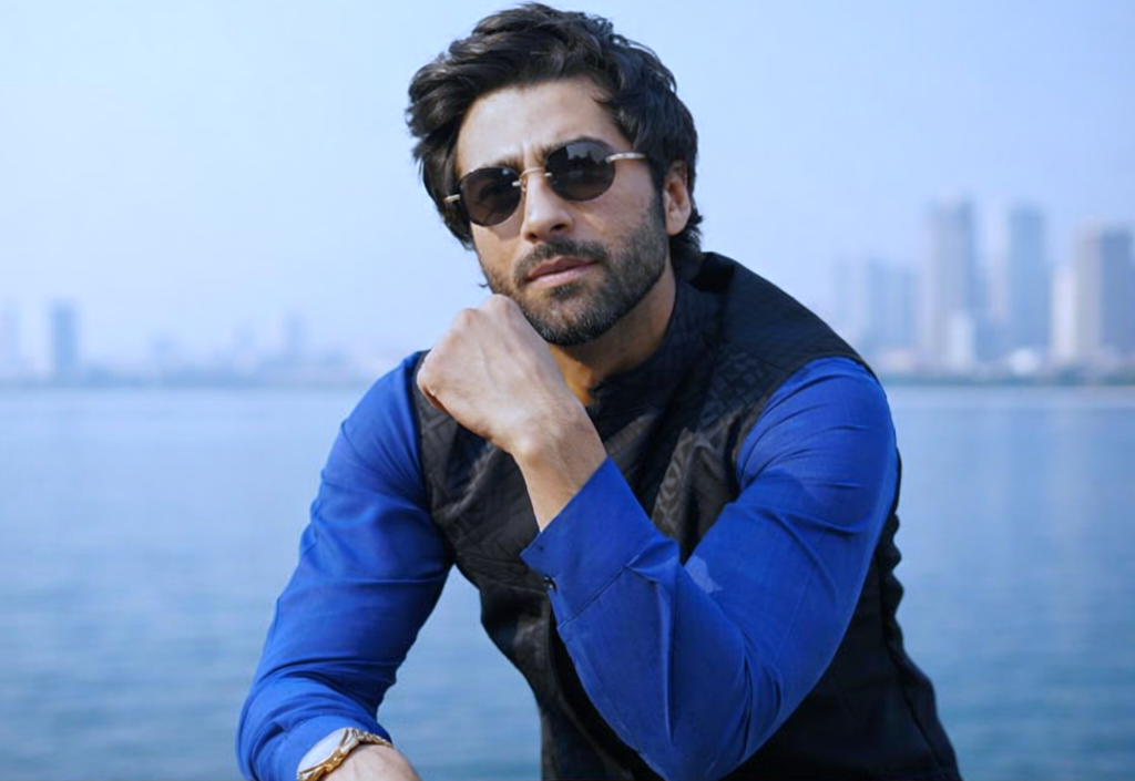 Young celebrity during photoshoot