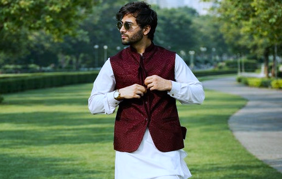Television actor with confident expression