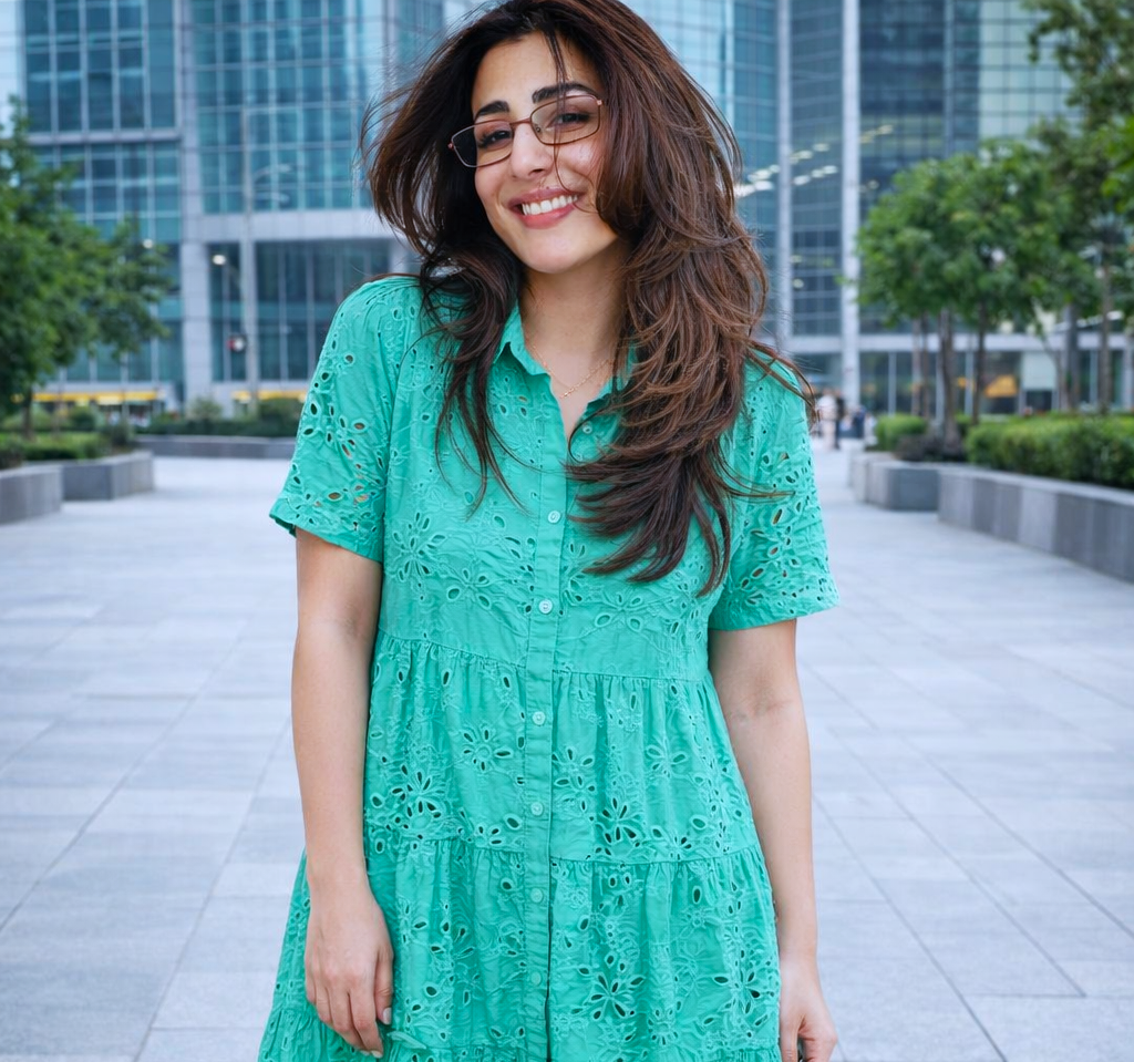 Beautiful actress looking at camera