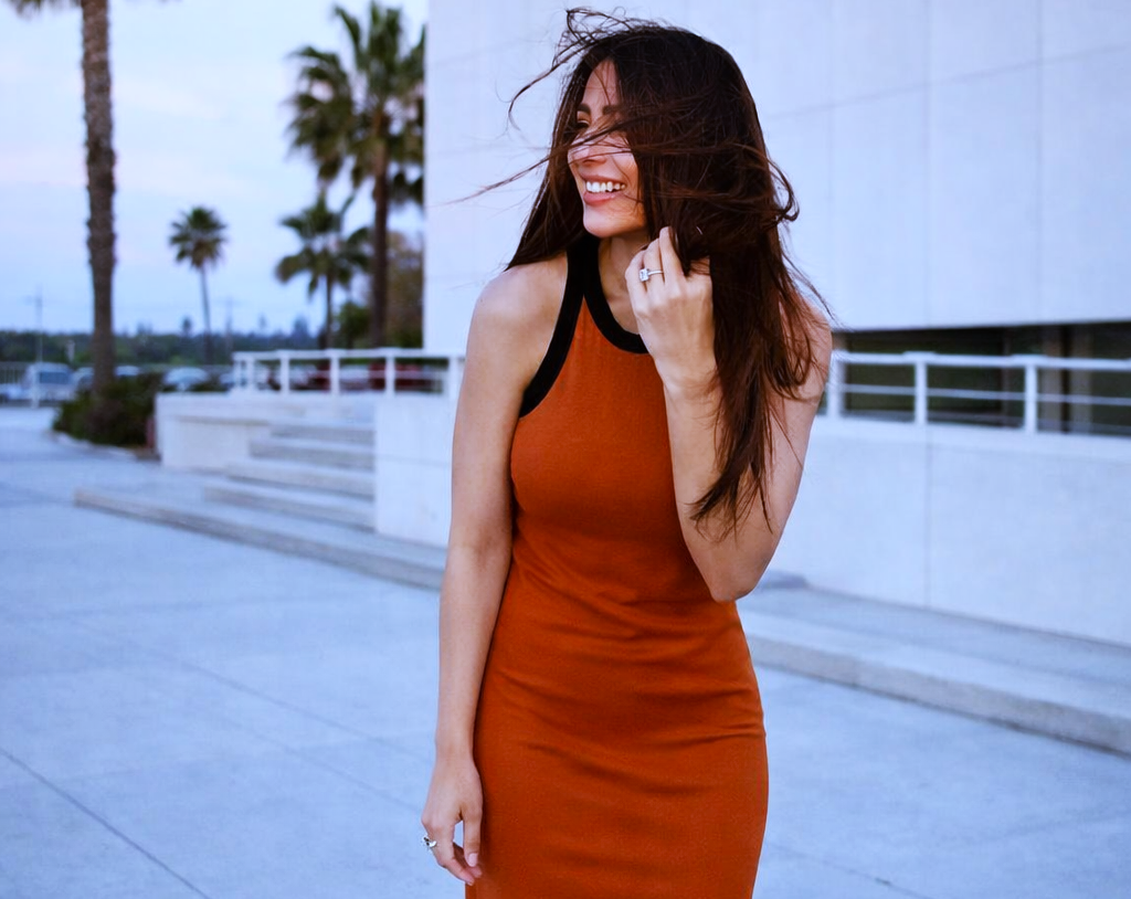 Television actress smiling softly