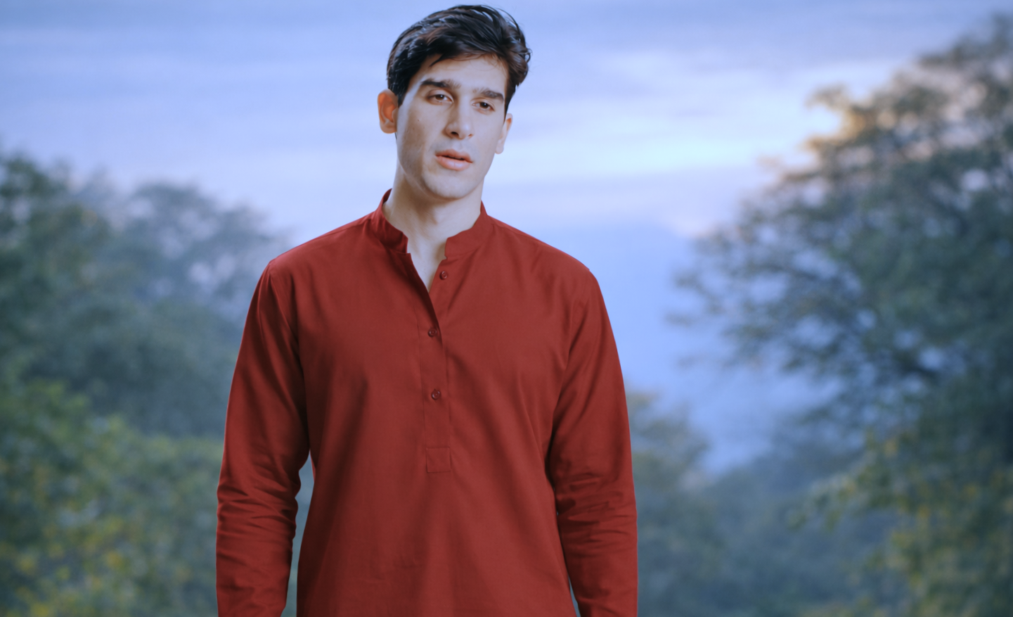 Pakistani actor posing confidently for camera