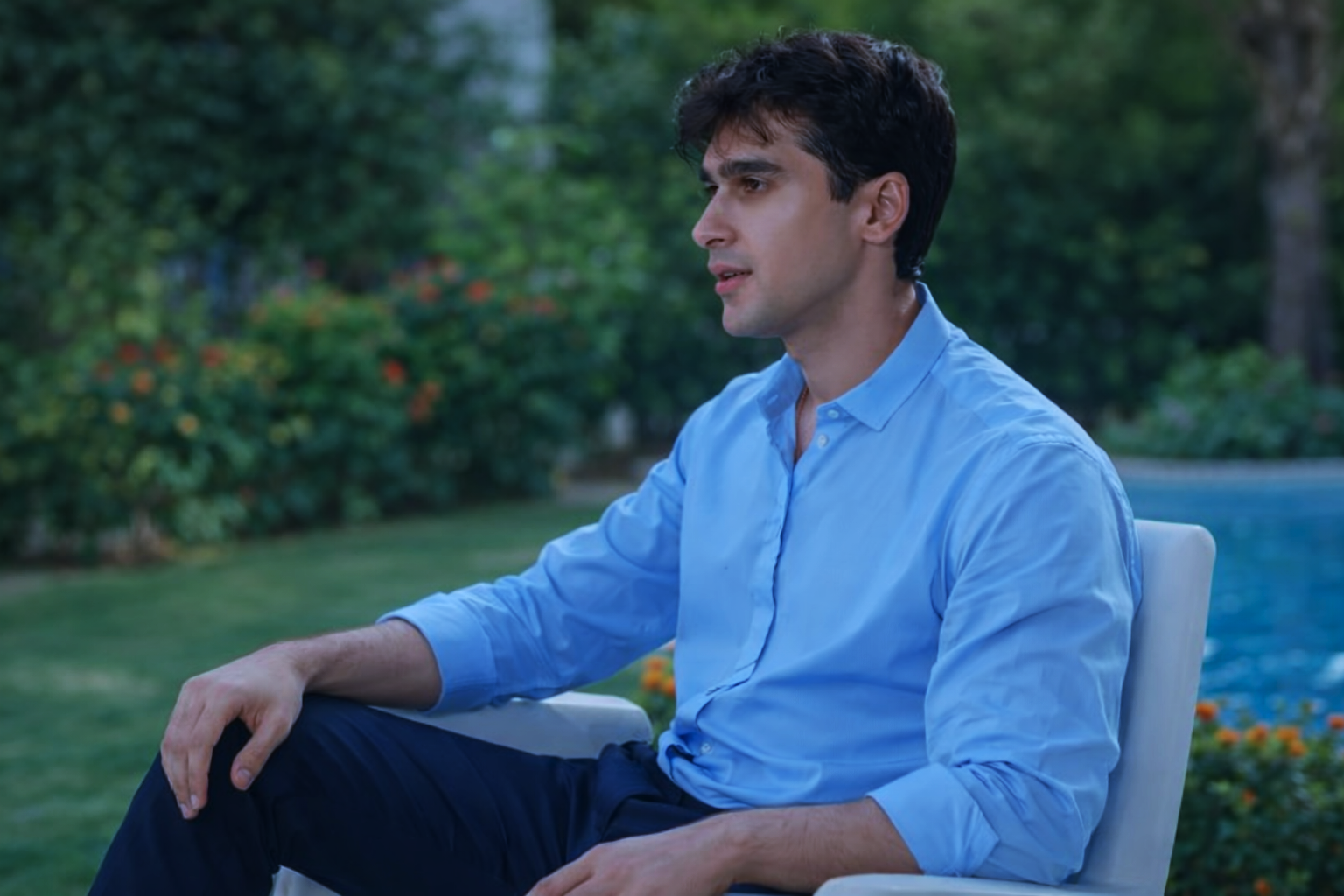 Rising actor posing for professional shoot