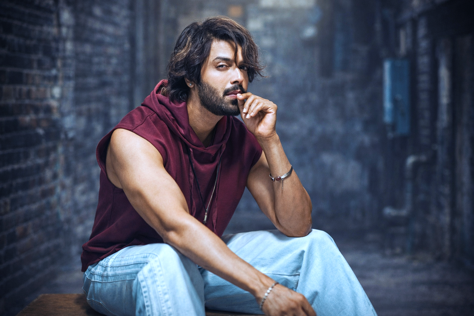 Drama actor posing naturally for a portrait