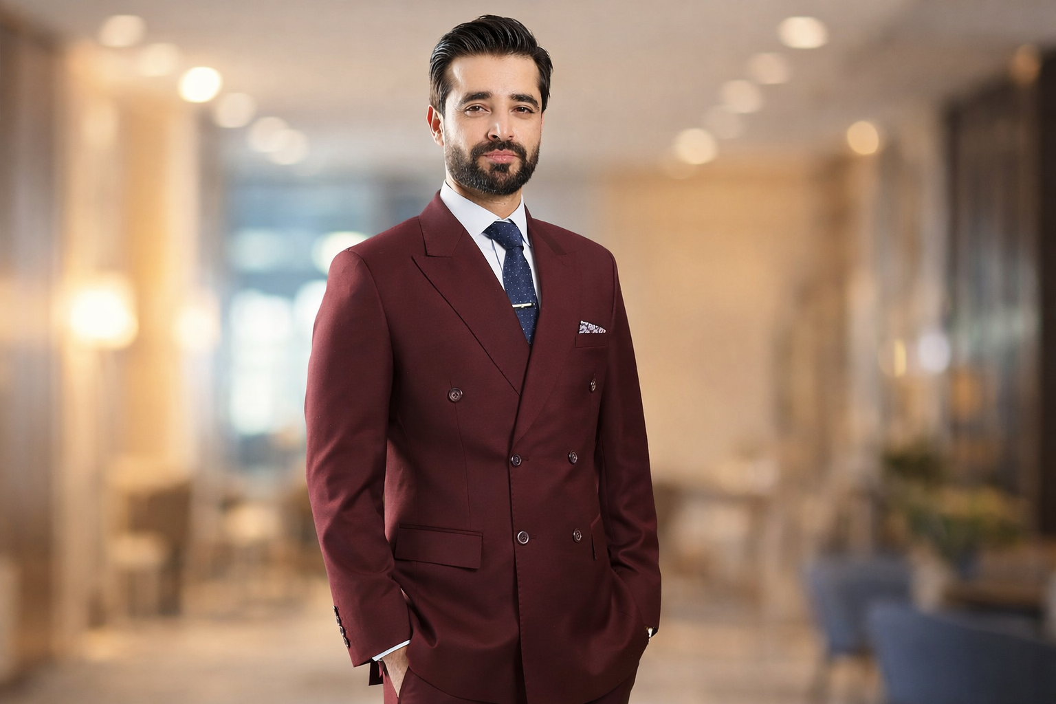 Television actor posing with a relaxed expression