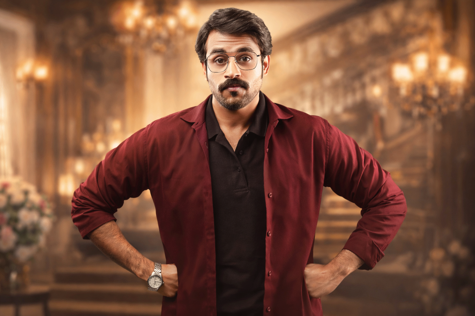 Camera ki taraf dekhte hue actor