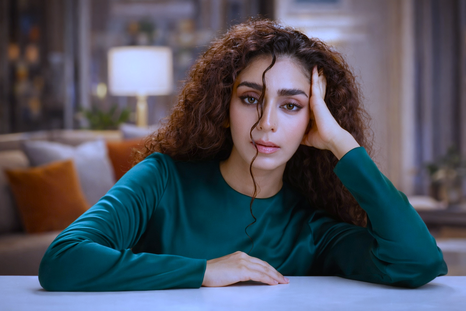 Pakistani actress close-up portrait