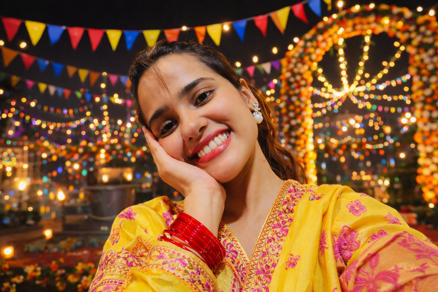 Pakistani actress close-up portrait