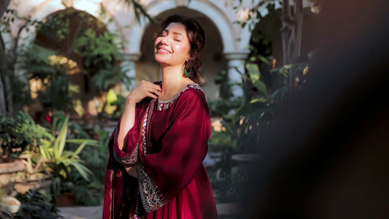 Pakistani actress captured during a special television appearance