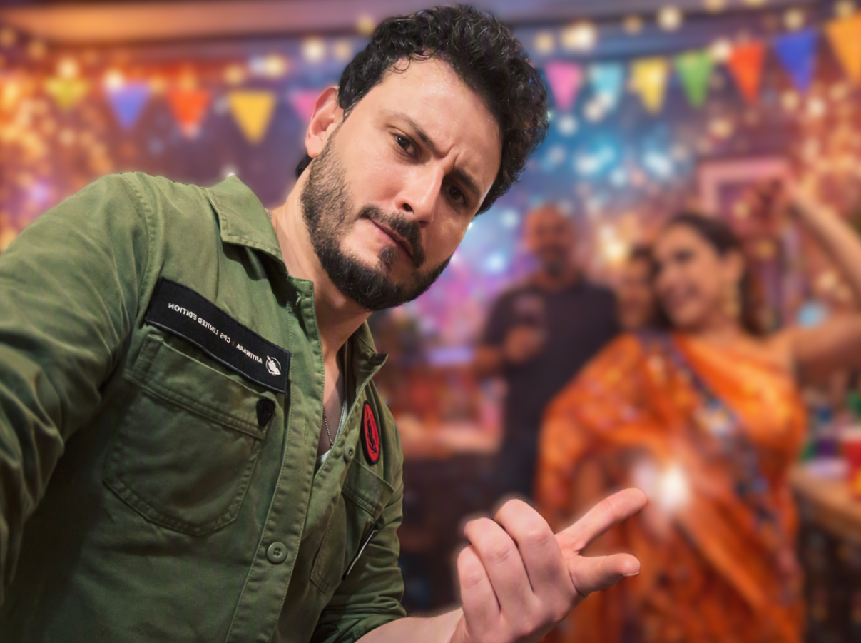 Showbiz personality studio photoshoot ke douran