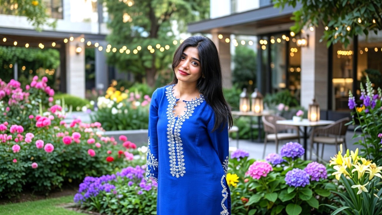 Actress muskurahat ke sath camera ki taraf dekhte hue