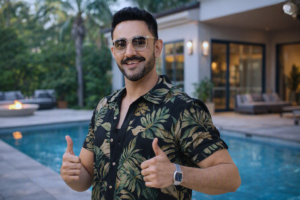 Pakistani actor balcony ke qareeb khare hue