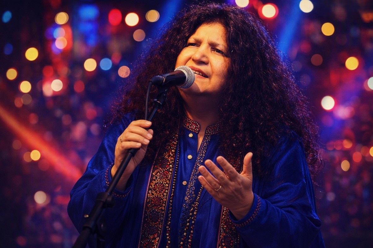 Live performance ke dauran kalaam pesh karte hue