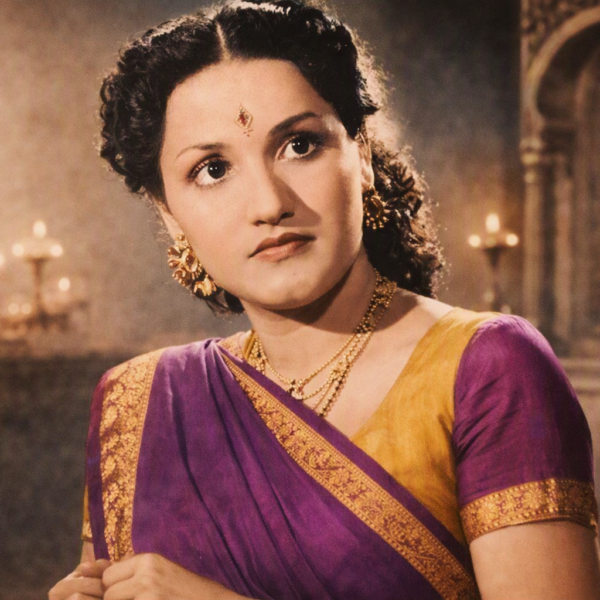 Classic portrait in purple traditional saree