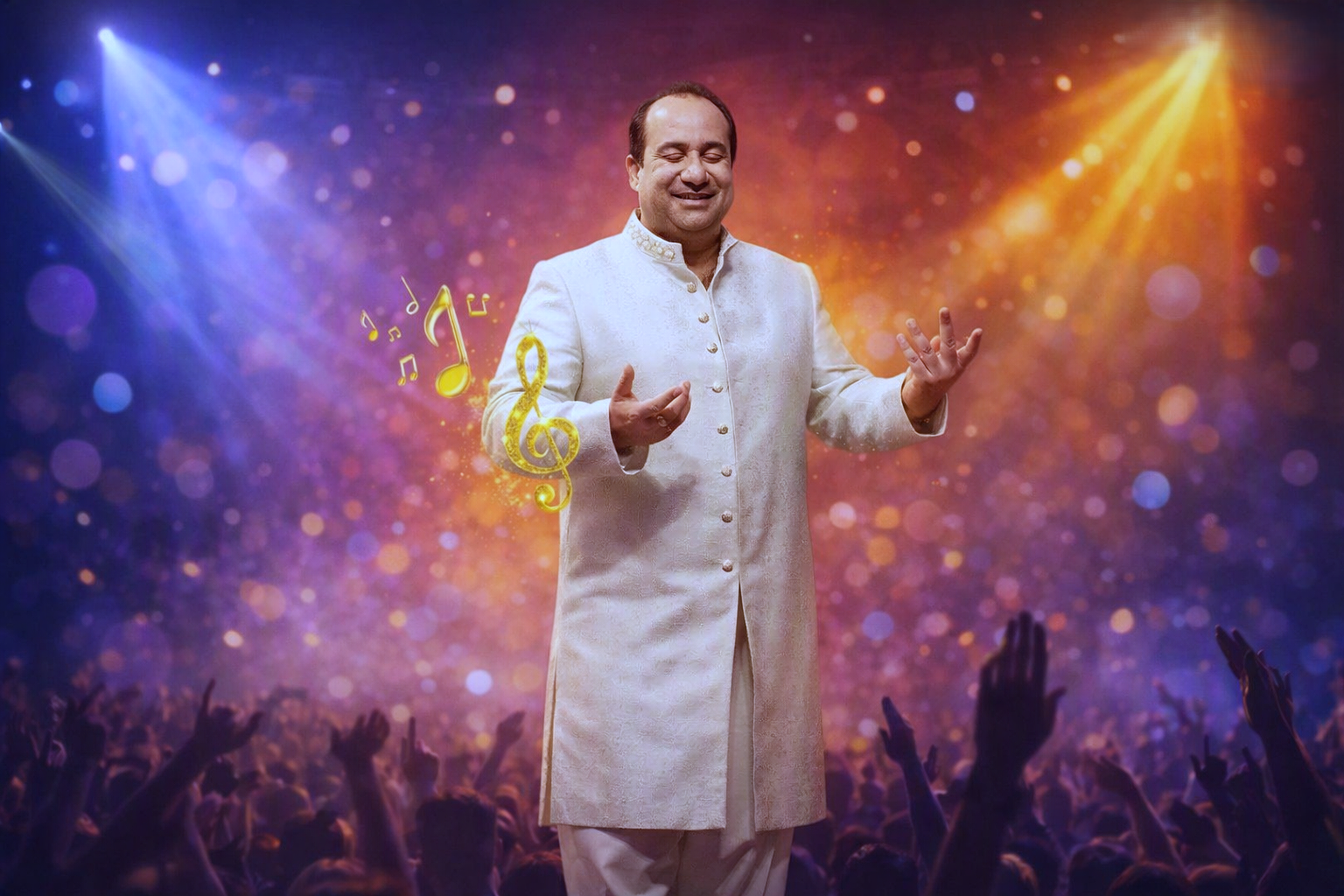 Live concert performance with vibrant stage lighting