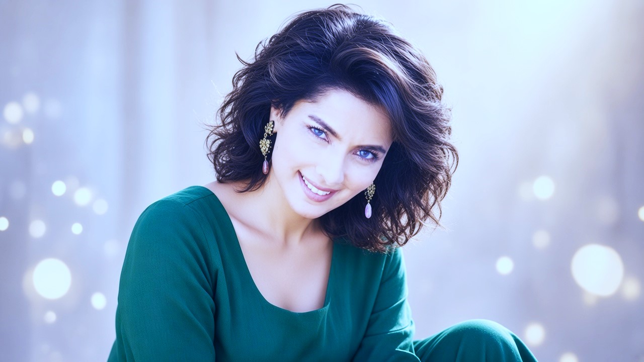 Green dress mein muskurati hui glamorous super star