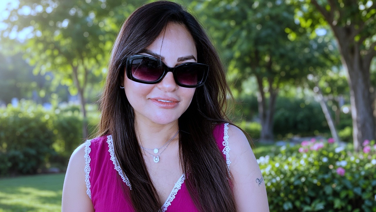 Pakistani actress wearing dark sunglasses