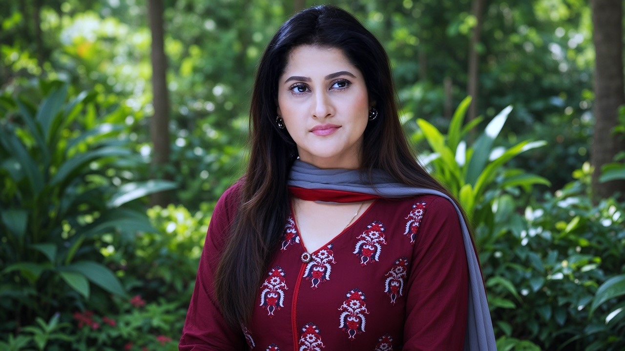 Film and television actress maroon outfit mein