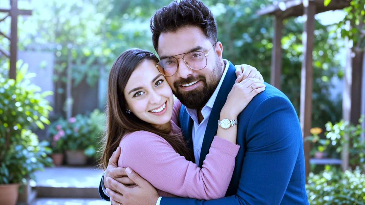 Superstar couple outdoor garden mein
